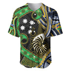 South Sea Islanders And New Caledonia Baseball Jersey Nautilus Shell Southern Cross Tribal Pattern