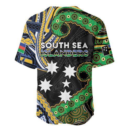 South Sea Islanders And New Caledonia Baseball Jersey Nautilus Shell Southern Cross Tribal Pattern