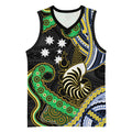 South Sea Islanders And New Caledonia Basketball Jersey Nautilus Shell Southern Cross Tribal Pattern