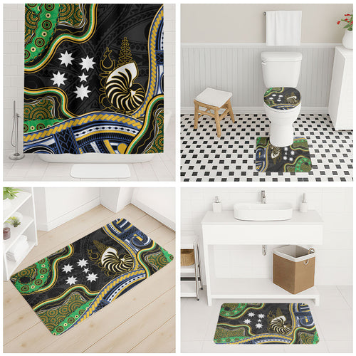 South Sea Islanders And New Caledonia Bathroom Set Nautilus Shell Southern Cross Tribal Pattern
