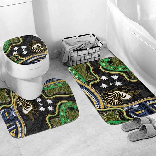 South Sea Islanders And New Caledonia Bathroom Set Nautilus Shell Southern Cross Tribal Pattern