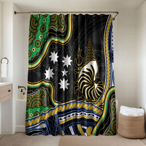 South Sea Islanders And New Caledonia Bathroom Set Nautilus Shell Southern Cross Tribal Pattern