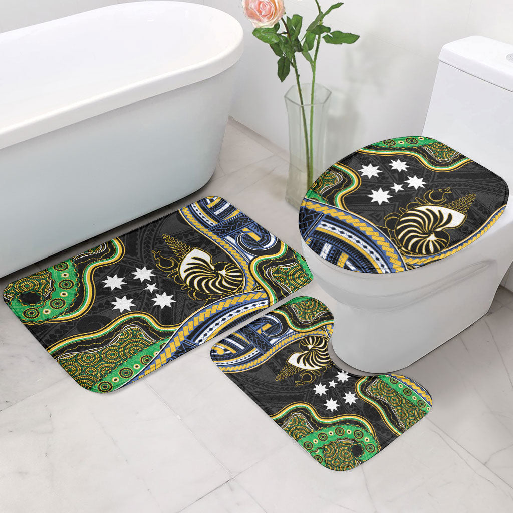 South Sea Islanders And New Caledonia Bathroom Set Nautilus Shell Southern Cross Tribal Pattern
