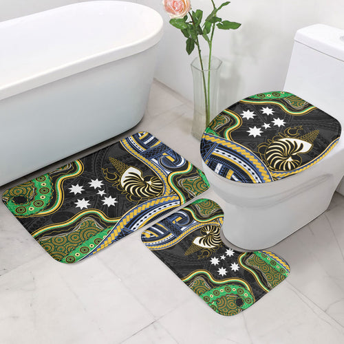 South Sea Islanders And New Caledonia Bathroom Set Nautilus Shell Southern Cross Tribal Pattern