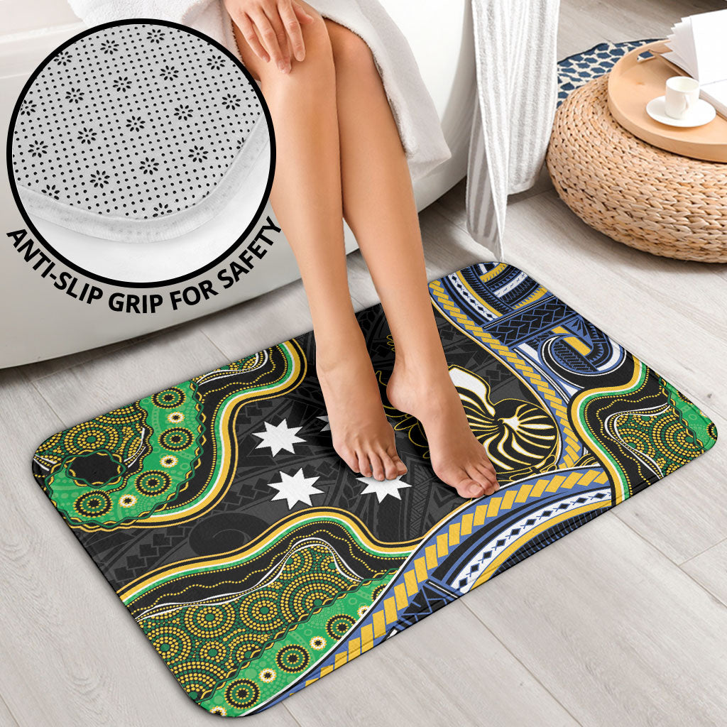 South Sea Islanders And New Caledonia Bathroom Set Nautilus Shell Southern Cross Tribal Pattern