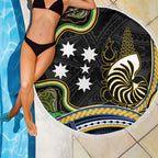 South Sea Islanders And New Caledonia Beach Blanket Nautilus Shell Southern Cross Tribal Pattern