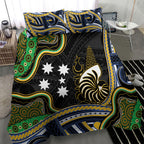 South Sea Islanders And New Caledonia Bedding Set Nautilus Shell Southern Cross Tribal Pattern