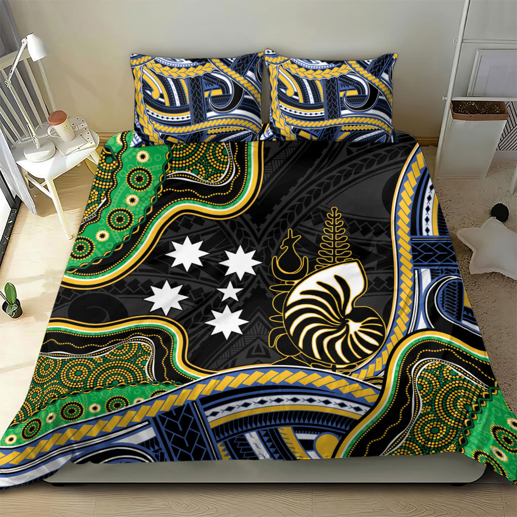 South Sea Islanders And New Caledonia Bedding Set Nautilus Shell Southern Cross Tribal Pattern