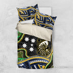 South Sea Islanders And New Caledonia Bedding Set Nautilus Shell Southern Cross Tribal Pattern