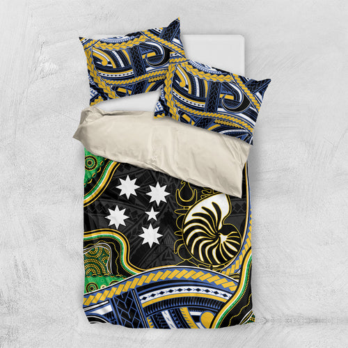 South Sea Islanders And New Caledonia Bedding Set Nautilus Shell Southern Cross Tribal Pattern