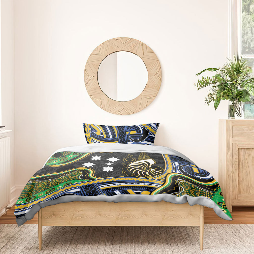 South Sea Islanders And New Caledonia Bedding Set Nautilus Shell Southern Cross Tribal Pattern
