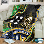 South Sea Islanders And New Caledonia Blanket Nautilus Shell Southern Cross Tribal Pattern