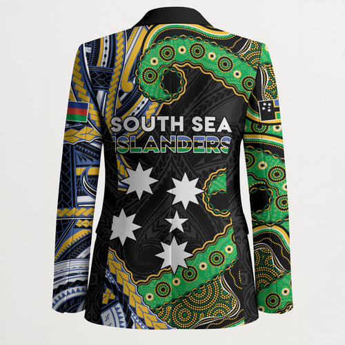 South Sea Islanders And New Caledonia Blazer Nautilus Shell Southern Cross Tribal Pattern
