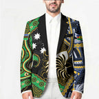 South Sea Islanders And New Caledonia Blazer Nautilus Shell Southern Cross Tribal Pattern