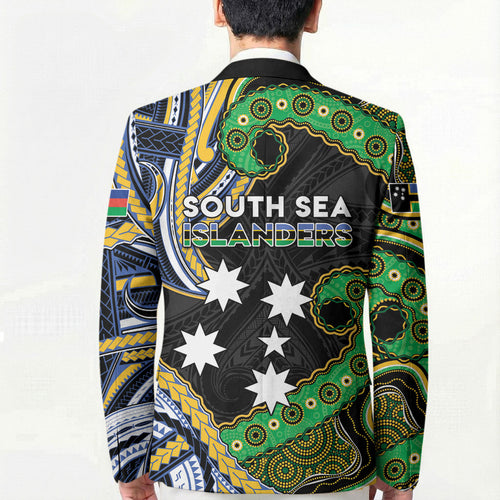 South Sea Islanders And New Caledonia Blazer Nautilus Shell Southern Cross Tribal Pattern