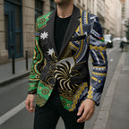 South Sea Islanders And New Caledonia Blazer Nautilus Shell Southern Cross Tribal Pattern