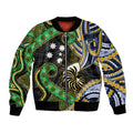 South Sea Islanders And New Caledonia Bomber Jacket Nautilus Shell Southern Cross Tribal Pattern