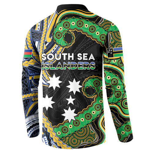 South Sea Islanders And New Caledonia Button Sweatshirt Nautilus Shell Southern Cross Tribal Pattern