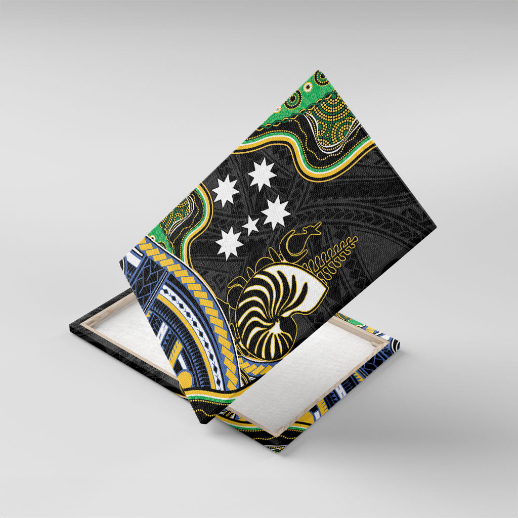 South Sea Islanders And New Caledonia Canvas Wall Art Nautilus Shell Southern Cross Tribal Pattern