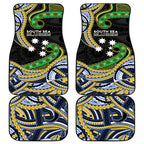 South Sea Islanders And New Caledonia Car Mats Nautilus Shell Southern Cross Tribal Pattern