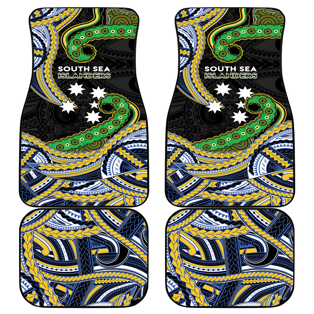 South Sea Islanders And New Caledonia Car Mats Nautilus Shell Southern Cross Tribal Pattern