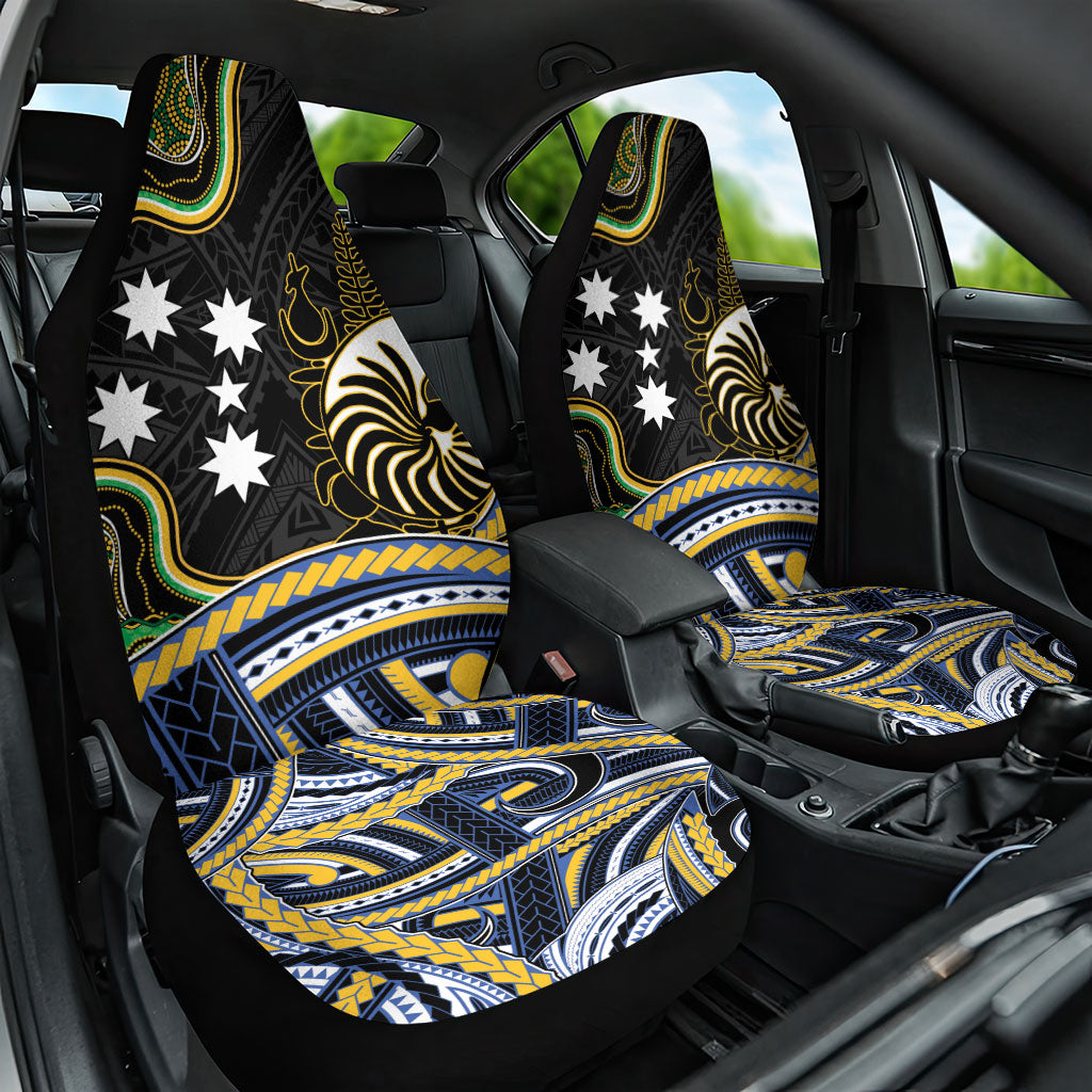 South Sea Islanders And New Caledonia Car Seat Cover Nautilus Shell Southern Cross Tribal Pattern