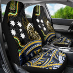 South Sea Islanders And New Caledonia Car Seat Cover Nautilus Shell Southern Cross Tribal Pattern