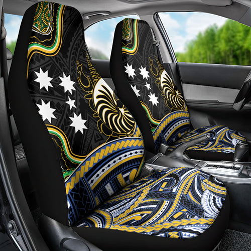 South Sea Islanders And New Caledonia Car Seat Cover Nautilus Shell Southern Cross Tribal Pattern