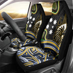 South Sea Islanders And New Caledonia Car Seat Cover Nautilus Shell Southern Cross Tribal Pattern