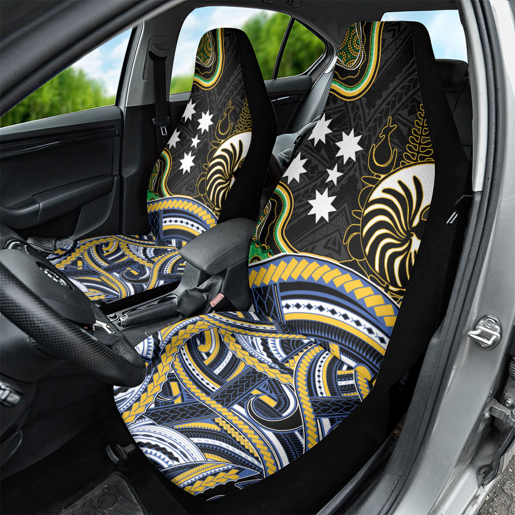 South Sea Islanders And New Caledonia Car Seat Cover Nautilus Shell Southern Cross Tribal Pattern