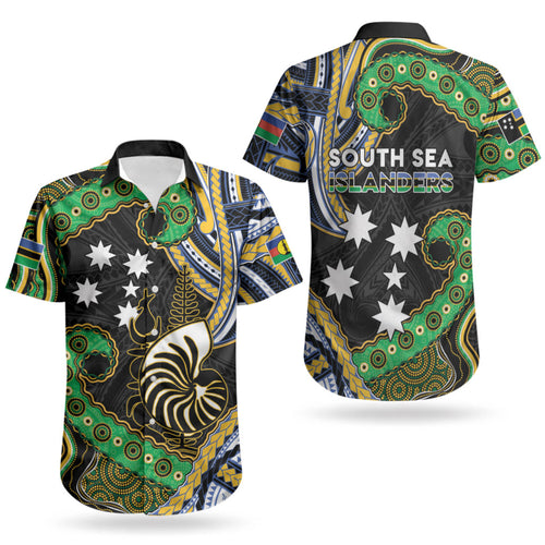 South Sea Islanders And New Caledonia Couples Matching Summer Maxi Dress and Hawaiian Shirt Nautilus Shell Southern Cross Tribal Pattern