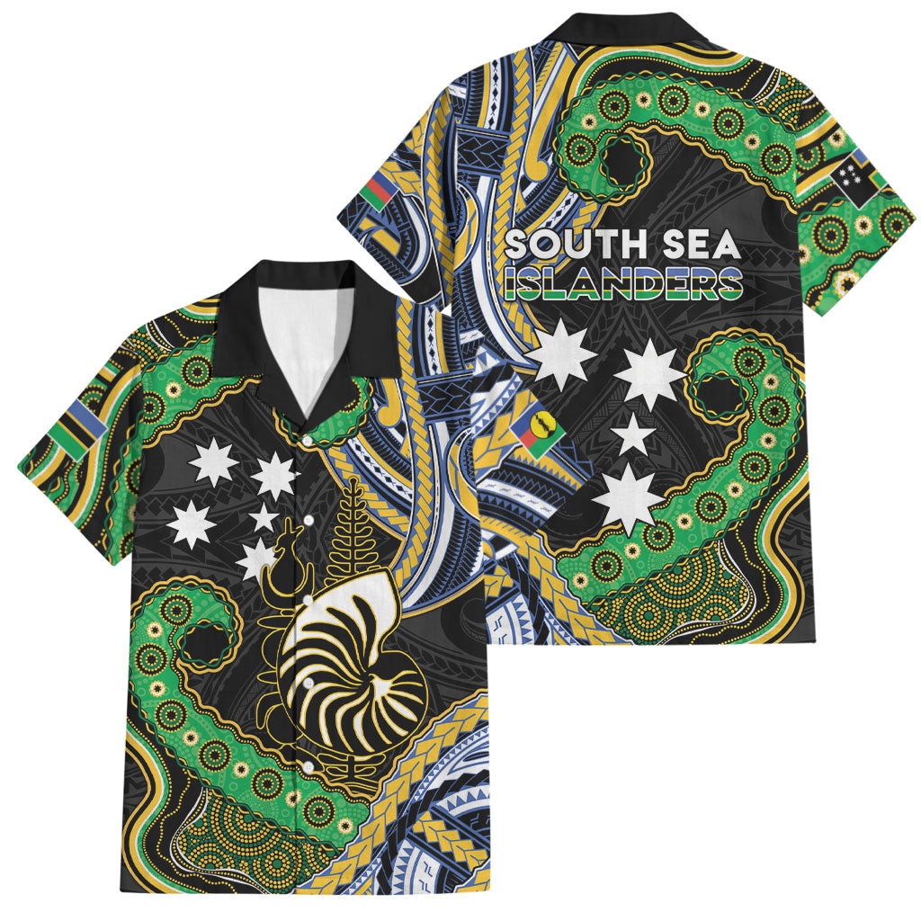 South Sea Islanders And New Caledonia Family Matching Mermaid Dress and Hawaiian Shirt Nautilus Shell Southern Cross Tribal Pattern