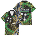 South Sea Islanders And New Caledonia Family Matching Off Shoulder Maxi Dress and Hawaiian Shirt Nautilus Shell Southern Cross Tribal Pattern