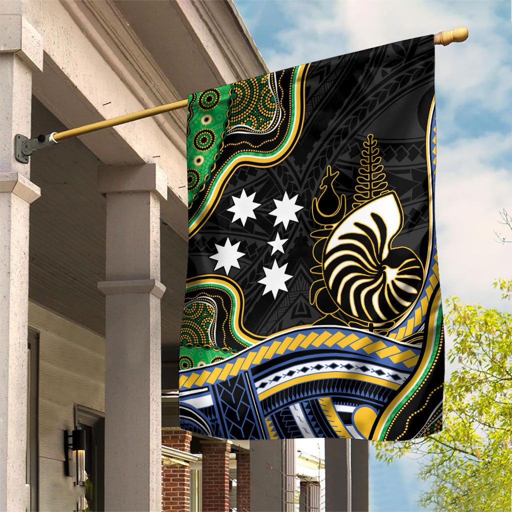South Sea Islanders And New Caledonia Garden Flag Nautilus Shell Southern Cross Tribal Pattern