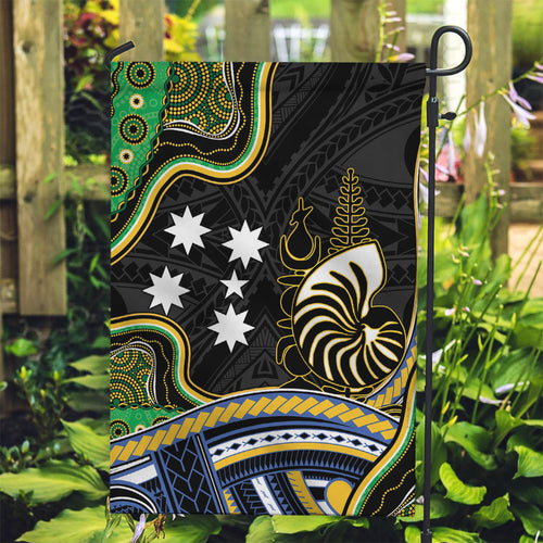 South Sea Islanders And New Caledonia Garden Flag Nautilus Shell Southern Cross Tribal Pattern