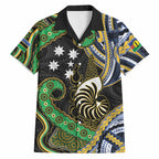 South Sea Islanders And New Caledonia Hawaiian Shirt Nautilus Shell Southern Cross Tribal Pattern