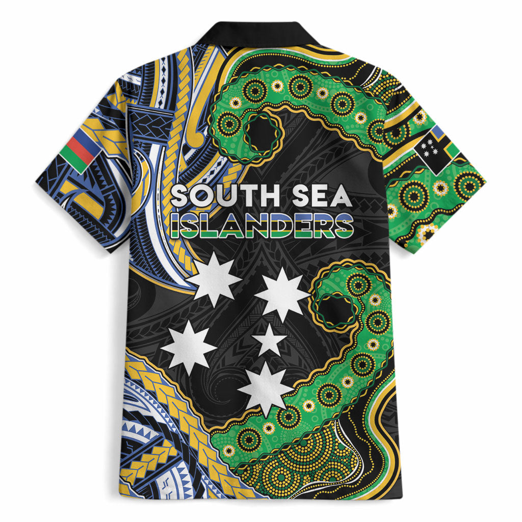 South Sea Islanders And New Caledonia Hawaiian Shirt Nautilus Shell Southern Cross Tribal Pattern