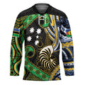 South Sea Islanders And New Caledonia Hockey Jersey Nautilus Shell Southern Cross Tribal Pattern