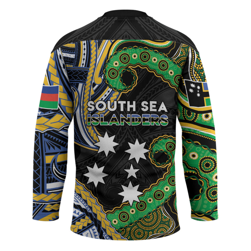 South Sea Islanders And New Caledonia Hockey Jersey Nautilus Shell Southern Cross Tribal Pattern