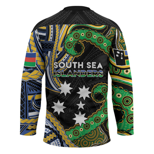 South Sea Islanders And New Caledonia Hockey Jersey Nautilus Shell Southern Cross Tribal Pattern