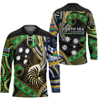 South Sea Islanders And New Caledonia Hockey Jersey Nautilus Shell Southern Cross Tribal Pattern