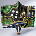South Sea Islanders And New Caledonia Hooded Blanket Nautilus Shell Southern Cross Tribal Pattern