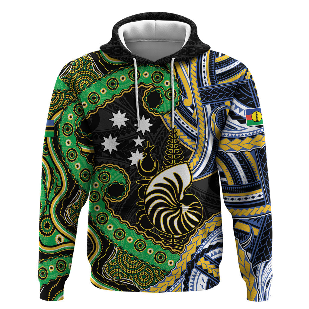 South Sea Islanders And New Caledonia Hoodie Nautilus Shell Southern Cross Tribal Pattern