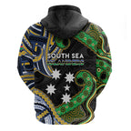 South Sea Islanders And New Caledonia Hoodie Nautilus Shell Southern Cross Tribal Pattern