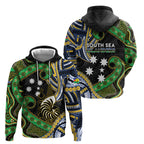 South Sea Islanders And New Caledonia Hoodie Nautilus Shell Southern Cross Tribal Pattern
