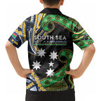 South Sea Islanders And New Caledonia Kid Hawaiian Shirt Nautilus Shell Southern Cross Tribal Pattern