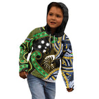 South Sea Islanders And New Caledonia Kid Hoodie Nautilus Shell Southern Cross Tribal Pattern