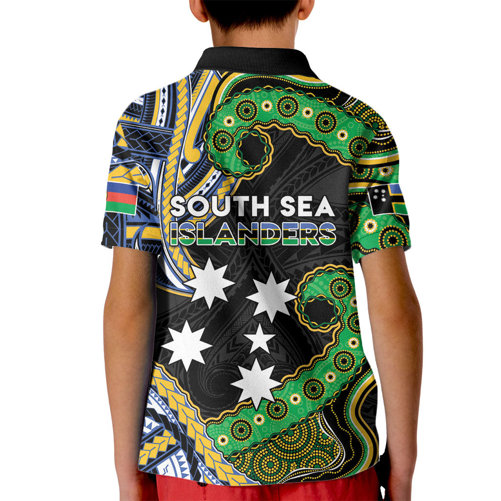 South Sea Islanders And New Caledonia Kid Polo Shirt Nautilus Shell Southern Cross Tribal Pattern