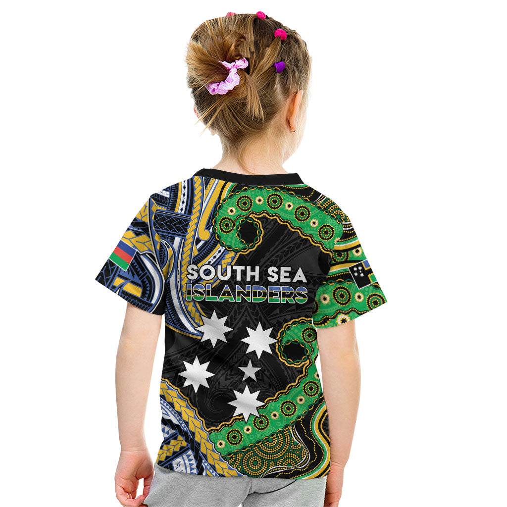 South Sea Islanders And New Caledonia Kid T Shirt Nautilus Shell Southern Cross Tribal Pattern