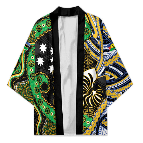 South Sea Islanders And New Caledonia Kimono Nautilus Shell Southern Cross Tribal Pattern